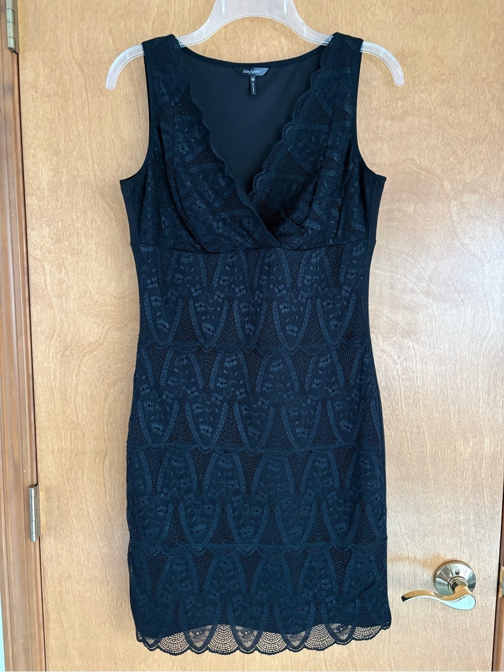 Daisy Fuentes Black Sleeveless Lace Sheath Dress Size M Black - Picture 2 of 13